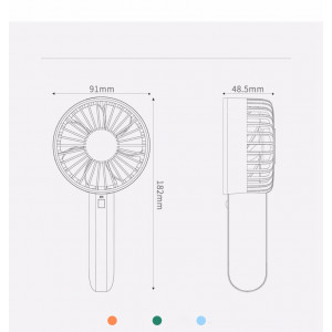 Переносной настольный вентилятор Xiaomi VH Handheld fan Grey