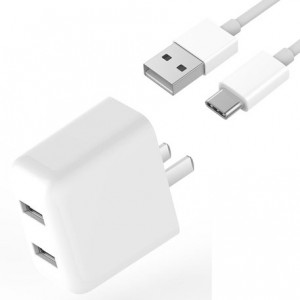 Сетевое зарядное устройство Xiaomi ZMI на 2 USB Quick Charge 3.0 (HA622) + кабель Type-C